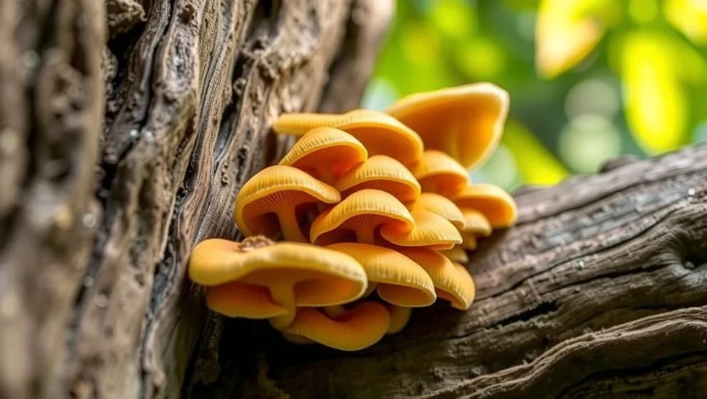 Ätbar svamp som växer på träd
