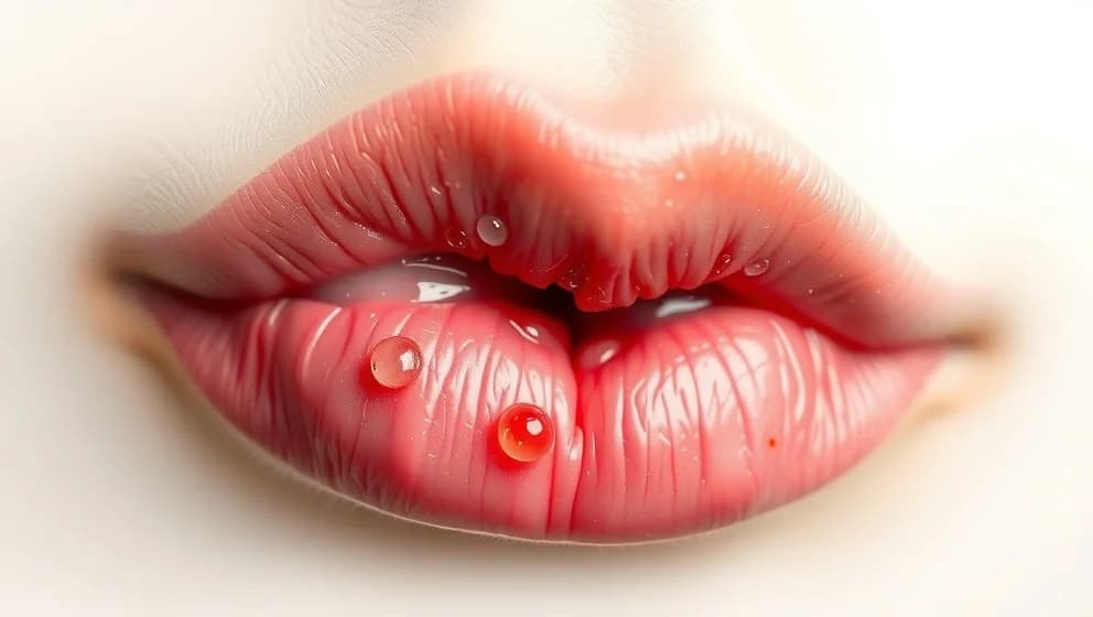 Blåsor på läppen som inte är herpes