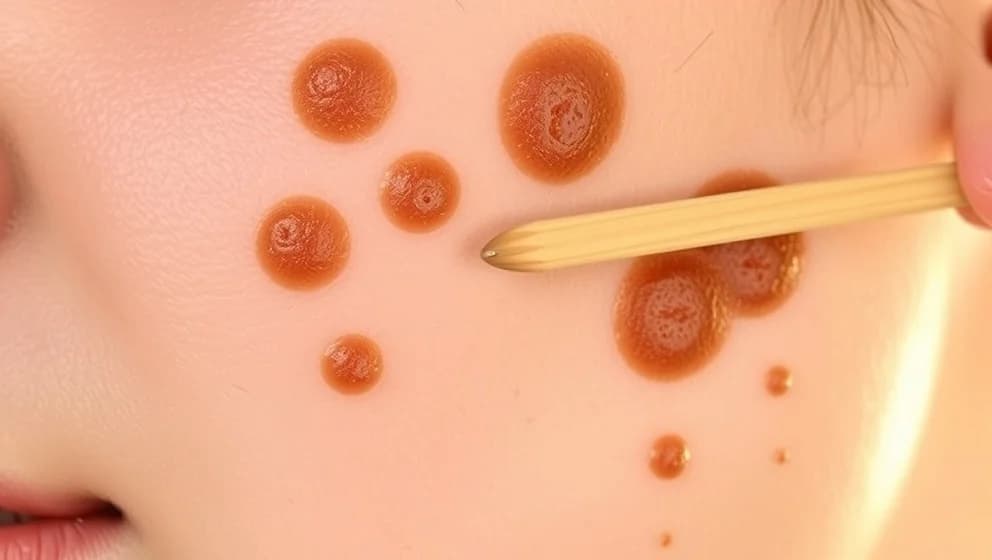 Bruna fläckar på huden som går att skrapa bort