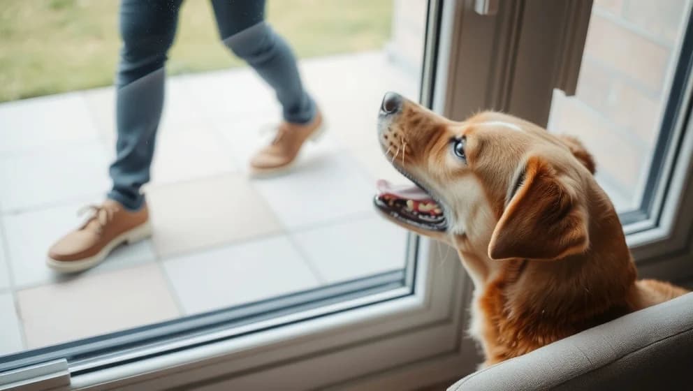 Min hund skäller på folk som går förbi