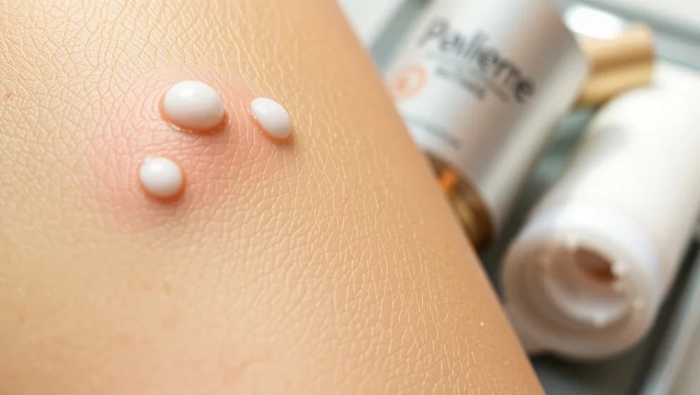 Vita prickar på huden som kliar