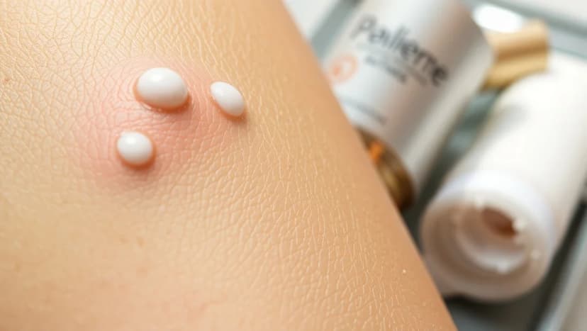 Vita prickar på huden som kliar